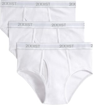 2(X)IST mens Essential Cotton Fly Front Brief 3-pack