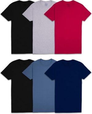 Fruit of the Loom Men’s Undershirts, Moisture Wicking & Tag Free, Short Sleeve Crew T-Shirts
