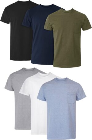 Hanes Pocket T-Shirt Pack, 6-Pack, Cool & Breathable Cotton …
