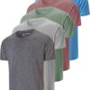 5 Pack Men's Dry Fit T Shirts Athletic Running Gym Workout S...
