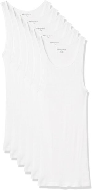 Amazon Essentials Men’s Lightweight Tank Undershirts, Pack o…