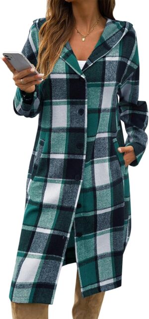 Womens Plaid Shacket Jacket Fall Trendy Elegant Button Down …