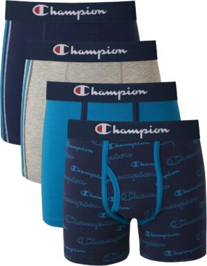 Champion Boys’ Underwear, Cotton Stretch Boxer Briefs, Moist…